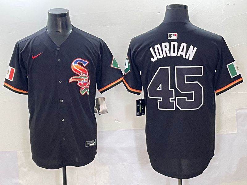 Men 2025 Chicago White Sox #45 Jordan Black Game Nike MLB Jersey style 51